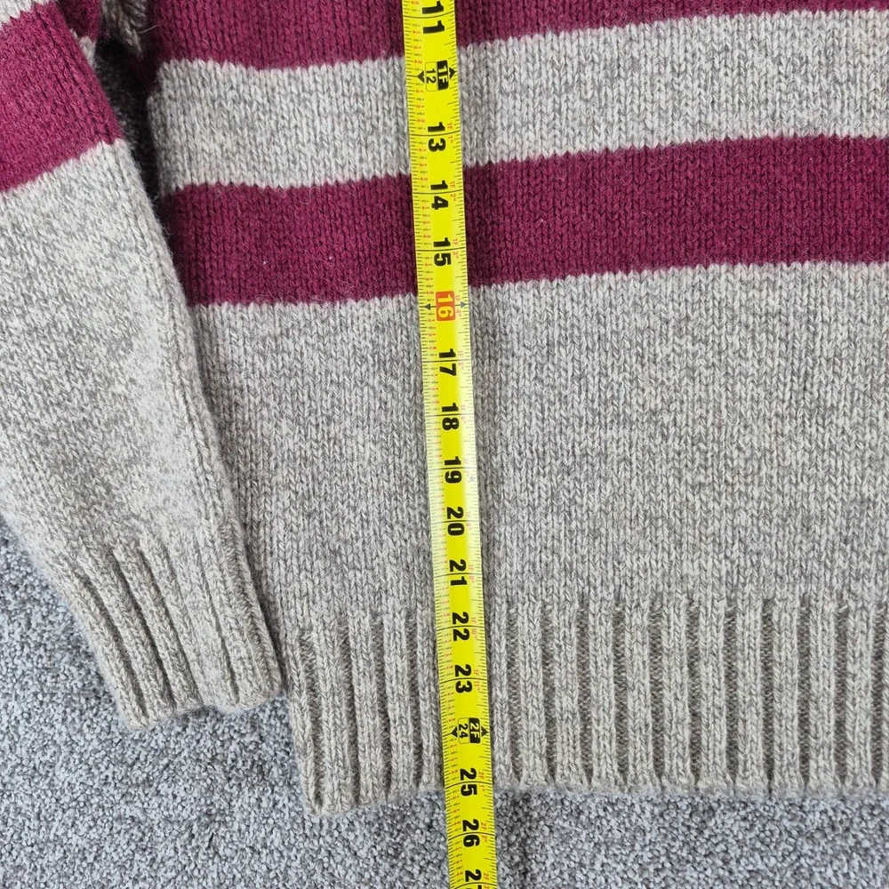 Vintage GAP Wool‎ Sweater Mens Large Rugby Striped Shawl Neck Heavyweight Knit